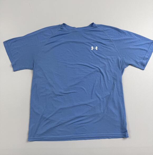 Under Armour Other - Under Armour HeatGear Shirt Mens Large Blue Short Sleeve Performance Running Tee